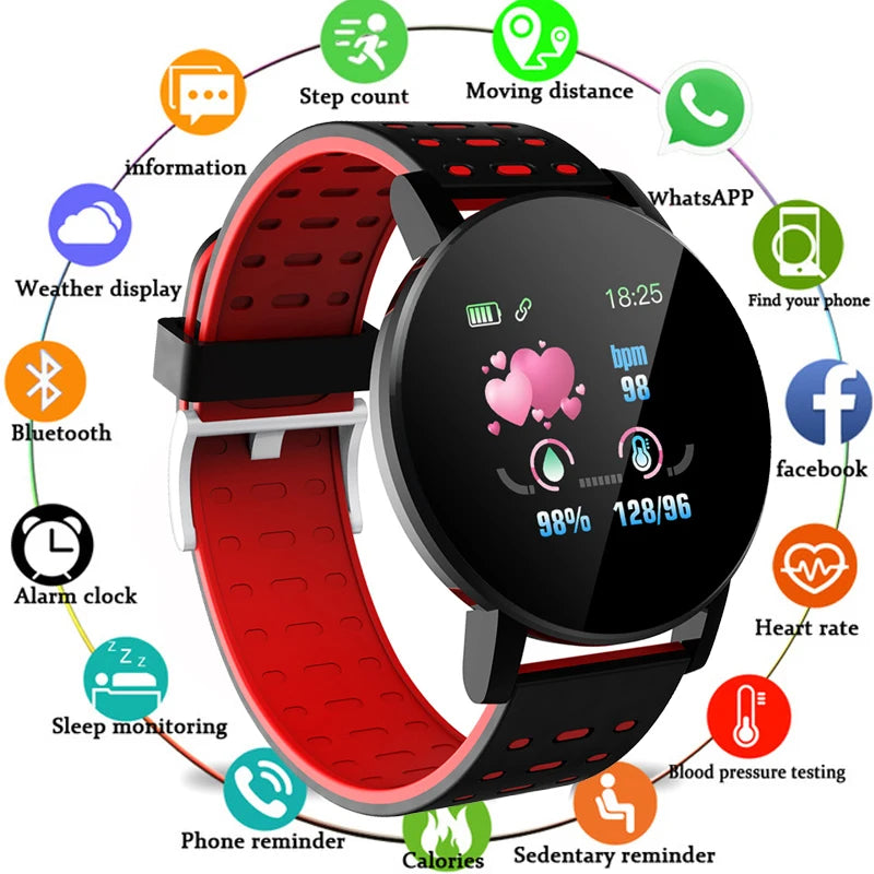 119S Smartwatch Bluetooth Smart Watch Men Blood Pressure Women Smart Band Clock Sports Fitness Tracker Watch for Android IOS