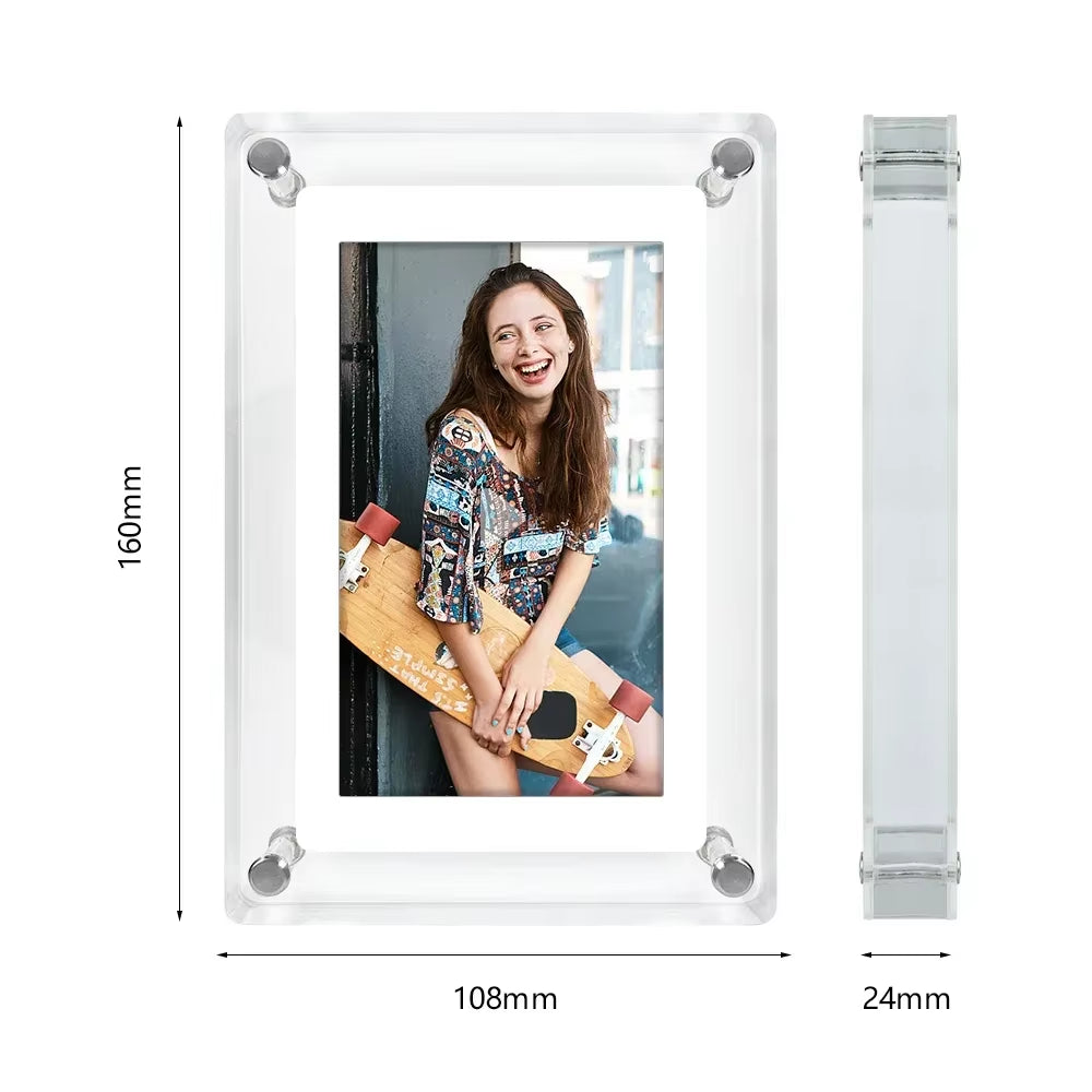 5 7 Inch HD Transparent Acrylic Frame NFT Digital Photo Frame with Battery