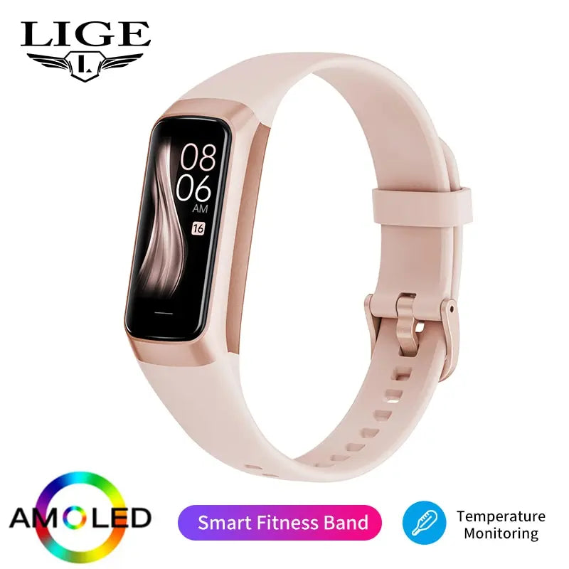 Amoled Smart Watch Men 2023 Smart Band Women Heart Rate Blood Smartwartch Waterproof Smart Bracelet Sport Fitness Tracker