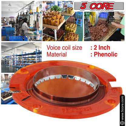 5 Core Voice Coil Diaphragm • Phenolic 2" Voice Coils • for Compression Horn Driver