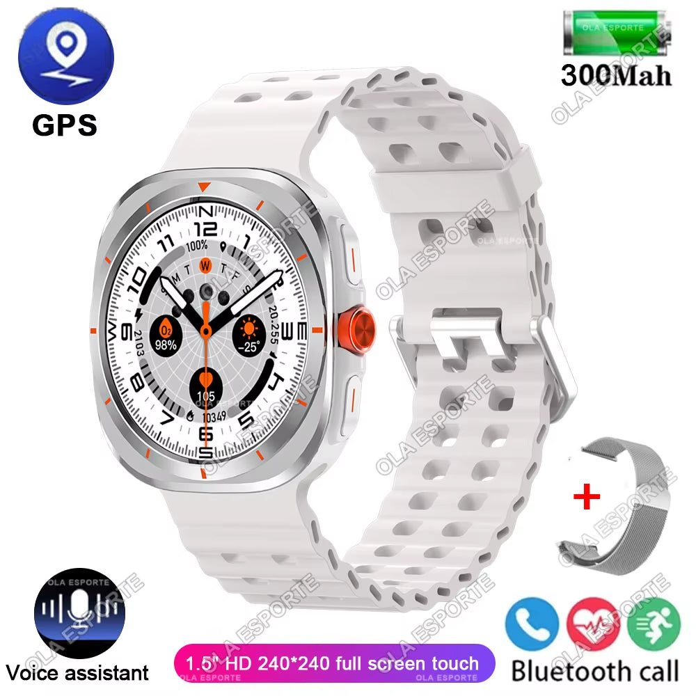 New Galaxy Watch 7 Ultra Smart Bracelet Men GPS Trackr NFC HD Touch Screen Bluetooth Call Health Monitor Smartwatchs for Samsung