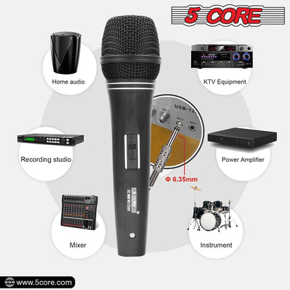 5Core XLR Microphone Dynamic Mic Karaoke Singing Studio Microfono Handheld Mics