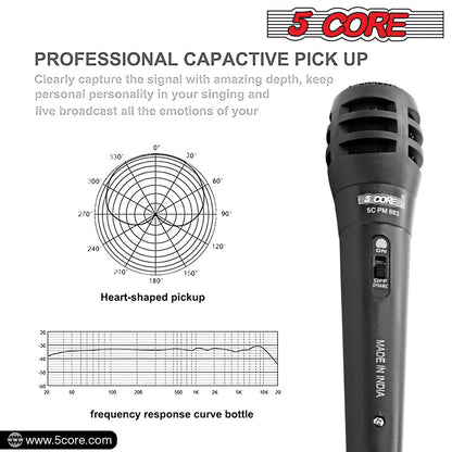 5Core XLR Microphone Dynamic Mic Karaoke Singing Studio Mics Handheld Microfono