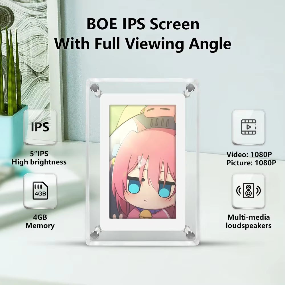 5 7 Inch HD Transparent Acrylic Frame NFT Digital Photo Frame with Battery