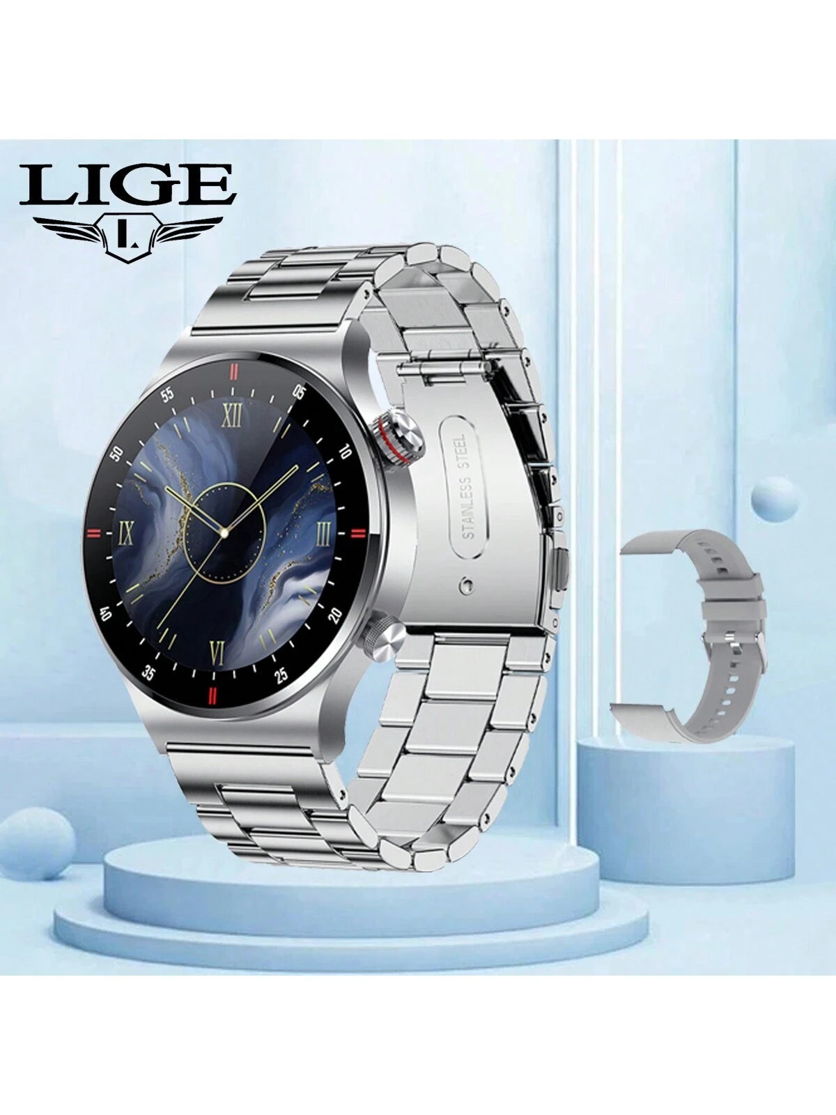 LIGE Smart Watch NFC Access Control Sports Fitness Tracker Watch Heart Rate Sleep Health Monitoring Men'S Smart Watch