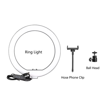 10Inch LED Ring Light Photography Selfie Ring Lighting with Tripod Stand for Smartphone Youtube Makeup Video Studio Ring Lamp