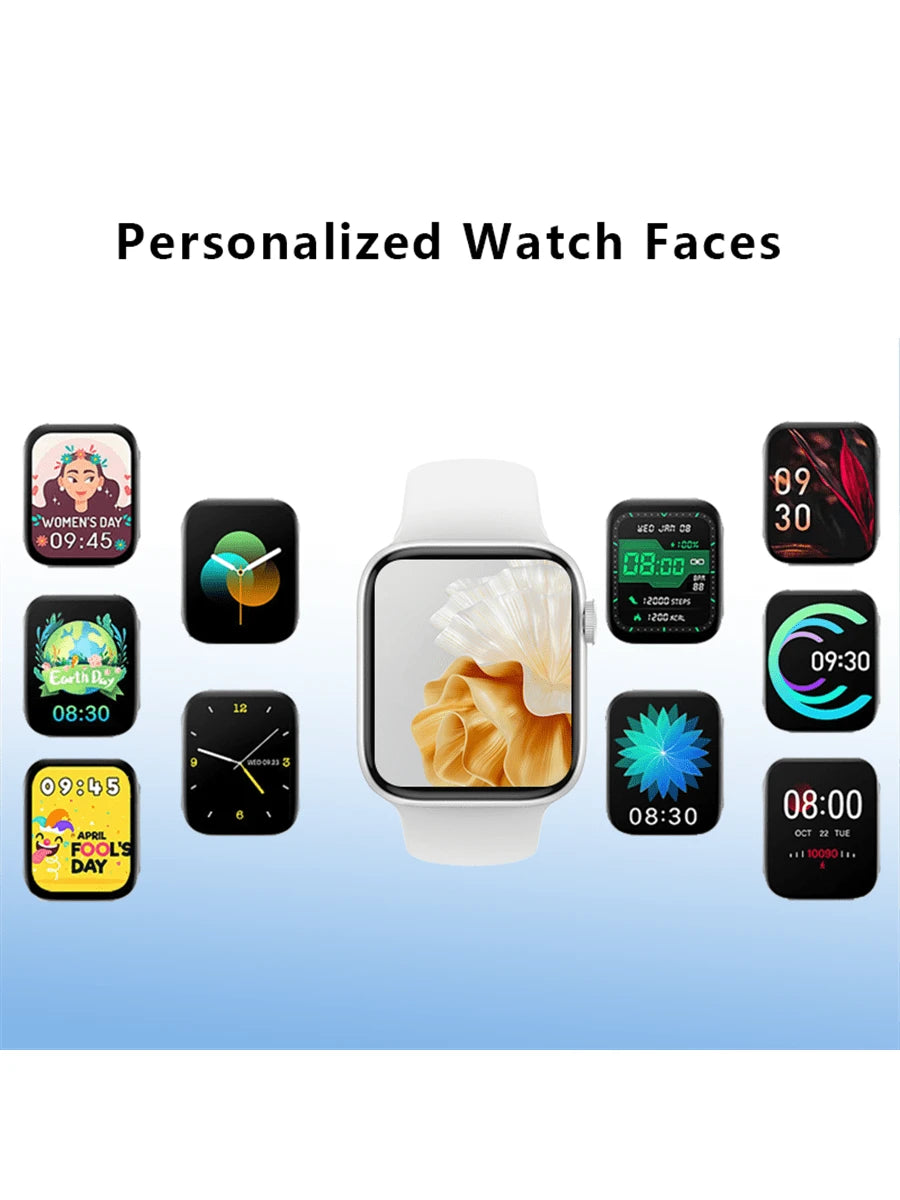 Smart Watch, Wireless Call/Dial Reminder & Rejection, Multi Sport Mode, Short Message/Message Reminder View, Multiple APP Reminders, Suitable for Men & Women, Sports Watch, Custom Wallpaper, Compatible with Ios/Andriod