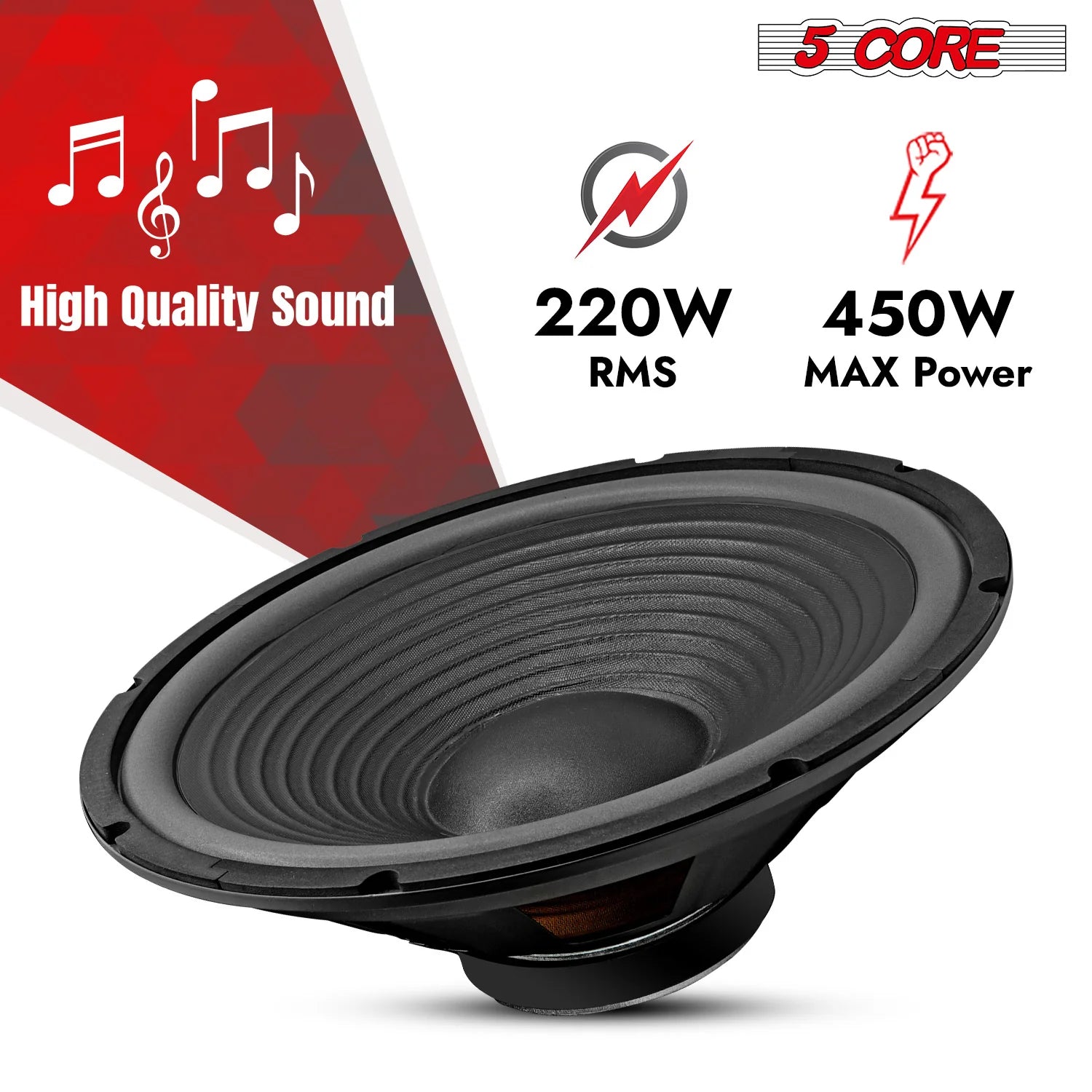 5Core 15 Inch Subwoofer Speaker 450W Max 4Ohm Replacement Sub Woofers