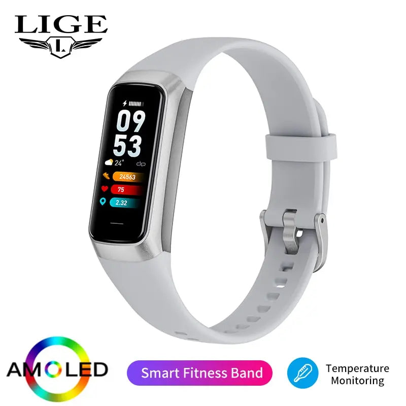 Amoled Smart Watch Men 2023 Smart Band Women Heart Rate Blood Smartwartch Waterproof Smart Bracelet Sport Fitness Tracker