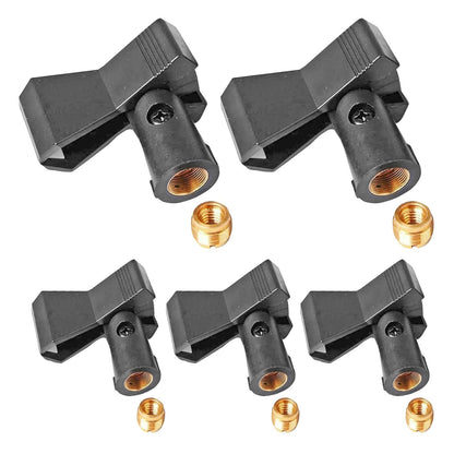 5 Core Microphone Clip Holder 5 Pieces with Screw Adapters 5/8 to 3/8 Inch