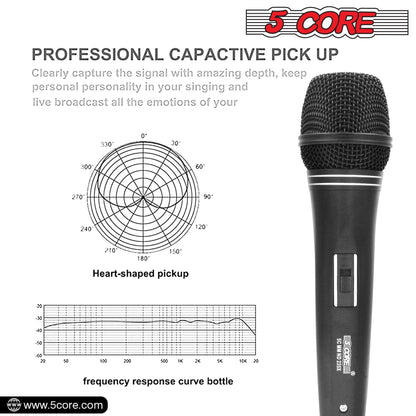 5Core XLR Microphone Dynamic Mic Karaoke Singing Studio Microfono Handheld Mics