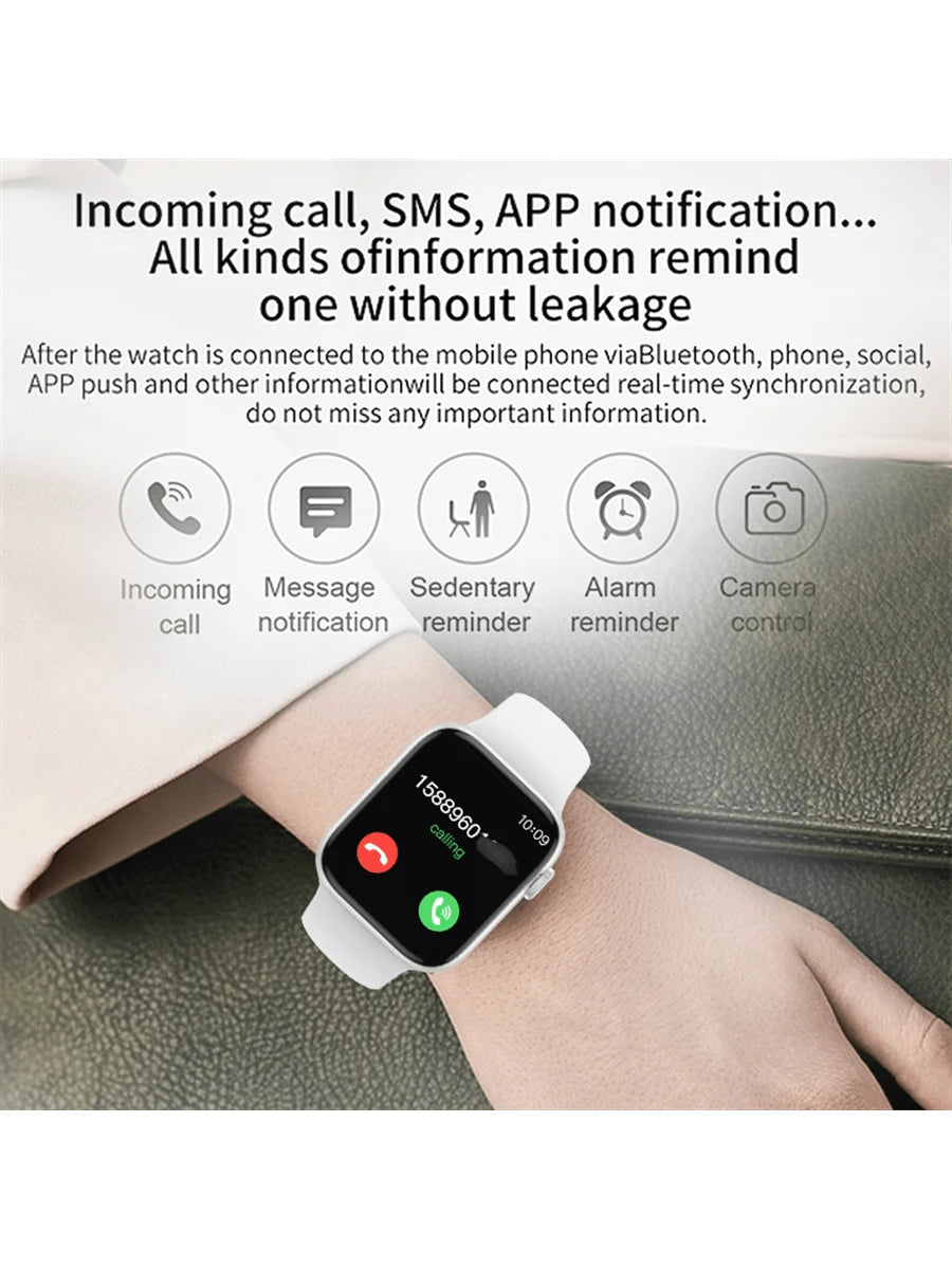 Smart Watch, Wireless Call/Dial Reminder & Rejection, Multi Sport Mode, Short Message/Message Reminder View, Multiple APP Reminders, Suitable for Men & Women, Sports Watch, Custom Wallpaper, Compatible with Ios/Andriod