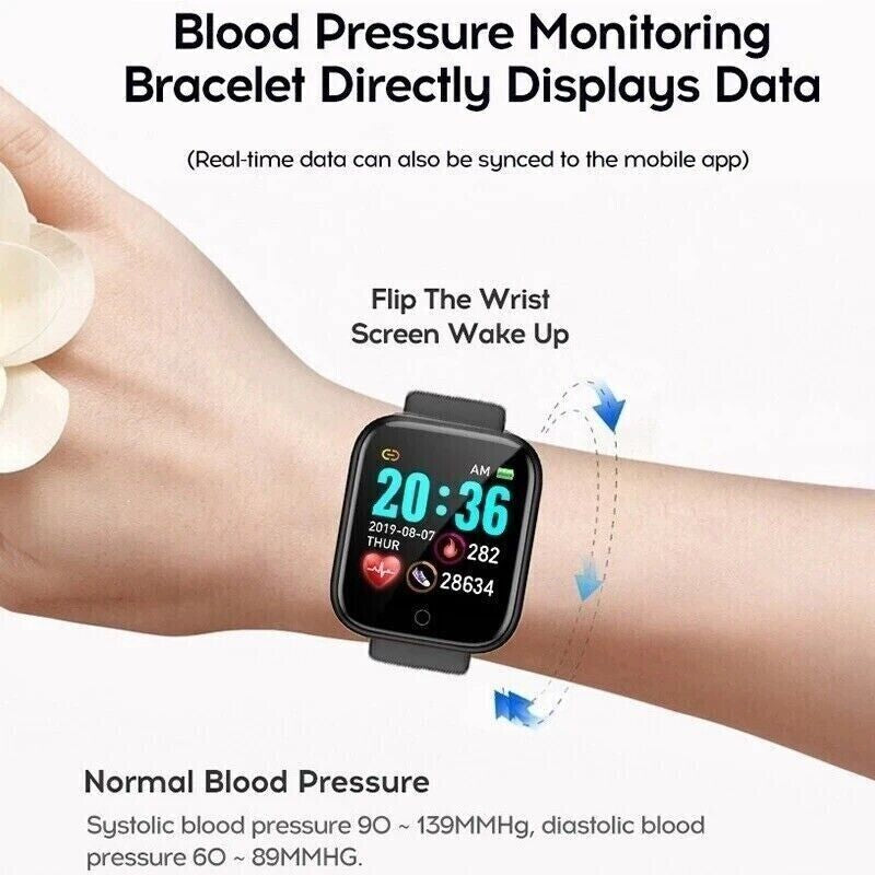 Smart Watch Men Women Fitness Tracker Blood Pressure Heart Rate Sport Watches UK