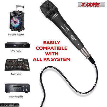 5Core XLR Microphone Dynamic Mic Karaoke Singing Studio Microfono Handheld Mics