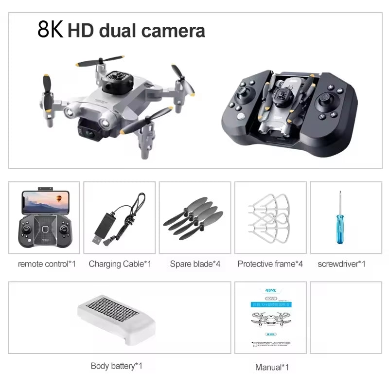 XIAOMI  4DRC V30 Mini Drone 5G 8K HD Dual Camera GPS FPV Drones Profesional 5 Sided Obstacle Avoidance Drone RC 10000M